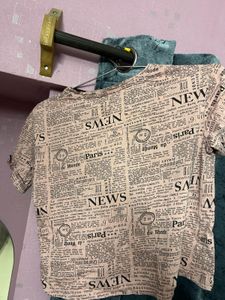 Newspaper Print T-Shirt