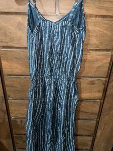 Blue Colour White Line, Dungaree