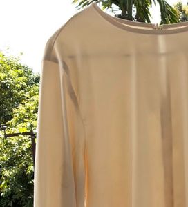 Elegant Silk Cream Long Sleeve Blouse