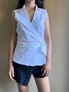 White Wrap Top