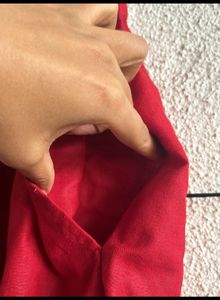 New Kurti Set -Musturd With Red Cotton Pant