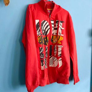 Orange Zip-Up Sweatshirt