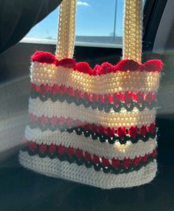 Crochet Red 🍒 Tulip 🌷 Bag