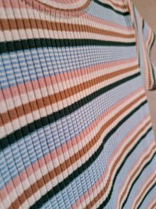 Ribbed Striped Crop Top - Size S