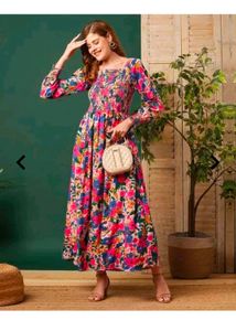 Floral Print Long Sleeve Dress