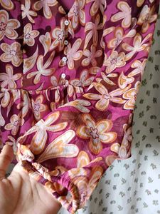 Floral Print Sheer Crop Top