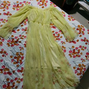 Yellow Off-Shoulder Maxi Dress