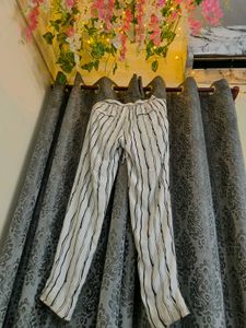 Stribbed White Pajma  Plazo Pant