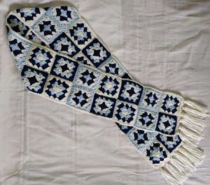 Handmade Crochet Granny Square Scarf