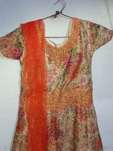Orange Trend Gown Frock For Girls