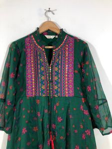 Dark Green Printed Dress(Women’s)