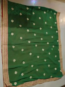 Red Green Colour Saree