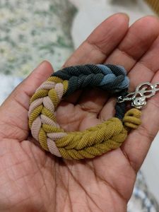 Brown Handmade Rubber Evil Eye Bracelet