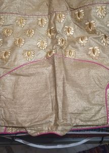Golden Kurti With Pink Skirt Set