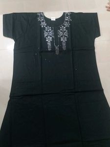 Very New Dark Green Stone Work Nighty