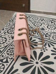 Pink Chain Detail Clutch