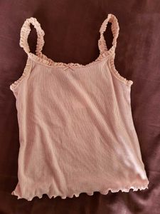 H&amp;M Lace Trimmed Crop Top/ SIZE-M