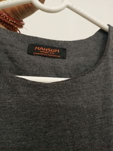 Simple Grey Full Sleeves Dress