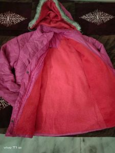 pink women puffer jacket size 36
