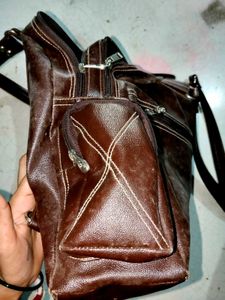 Vintage Brown Leather Shoulder Bag