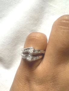 Pure Silver Toe Ring With White Stone