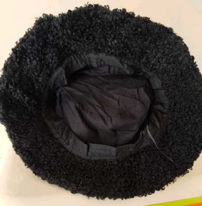 Black Fuzzy Bucket Hat