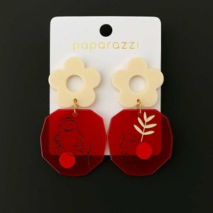 Unique Flower and Face Dangle Earrings