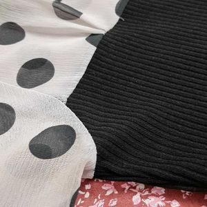 Korean Polka Dot Stretchable Top With Bow