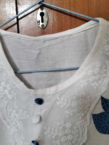 Floral White Shot Kurti