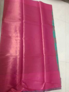 Green &amp; Pink Silk Saree