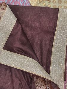 Dark Brown Half Pattern Saree