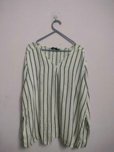 Striped V-Neck Long Sleeve Top