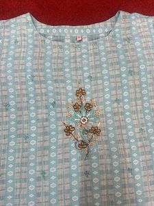 Embroidery Blue Kurta