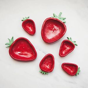 Strawberry Ceramic Jewelry Tray 1pc