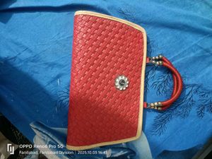 Red Woven Clutch