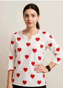 Heart Print Short Kurti