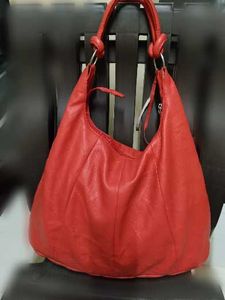 Red Leather Hobo Bag imported quality