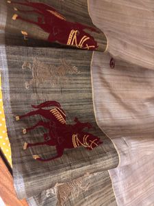 Art Silk Tan Saree with Beautiful Border