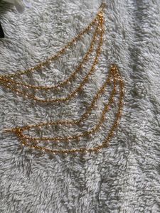 Pearl & Gold Ear Chain Accessory