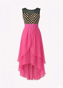Stylish Pink High-Low Dress