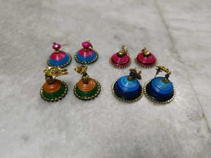 Quilled Jhumka Earrings Pack Of 4