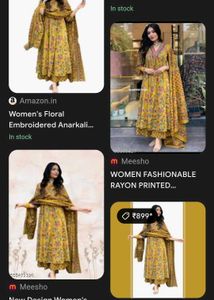 Nermosa Printed Anarkali Kurta Set