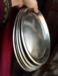5 Stainless Steel Thalis Set
