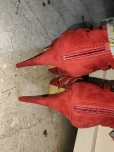 Red Cage Heel Booties