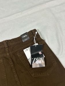 Zara Imported Brown Denim Skirt