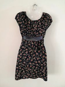 Navy Blue With Print Dress ( Women's)