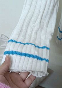 White V Neck Korean Sweater