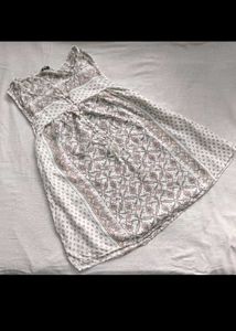 White Floral Printed Sleeveless Kurti