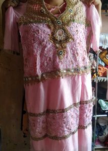 Pink &amp; Gold Embellished Dress