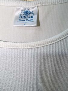 White Cropped Knit Top